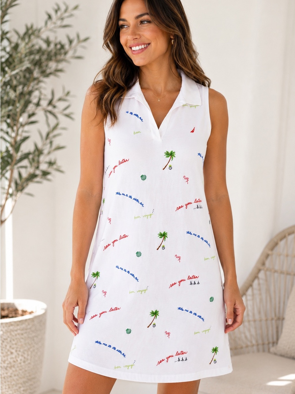 Nautica Sea You Later Tennis Dress XL Sleeveless Nautical Polo Dress - Picture 7 of 7